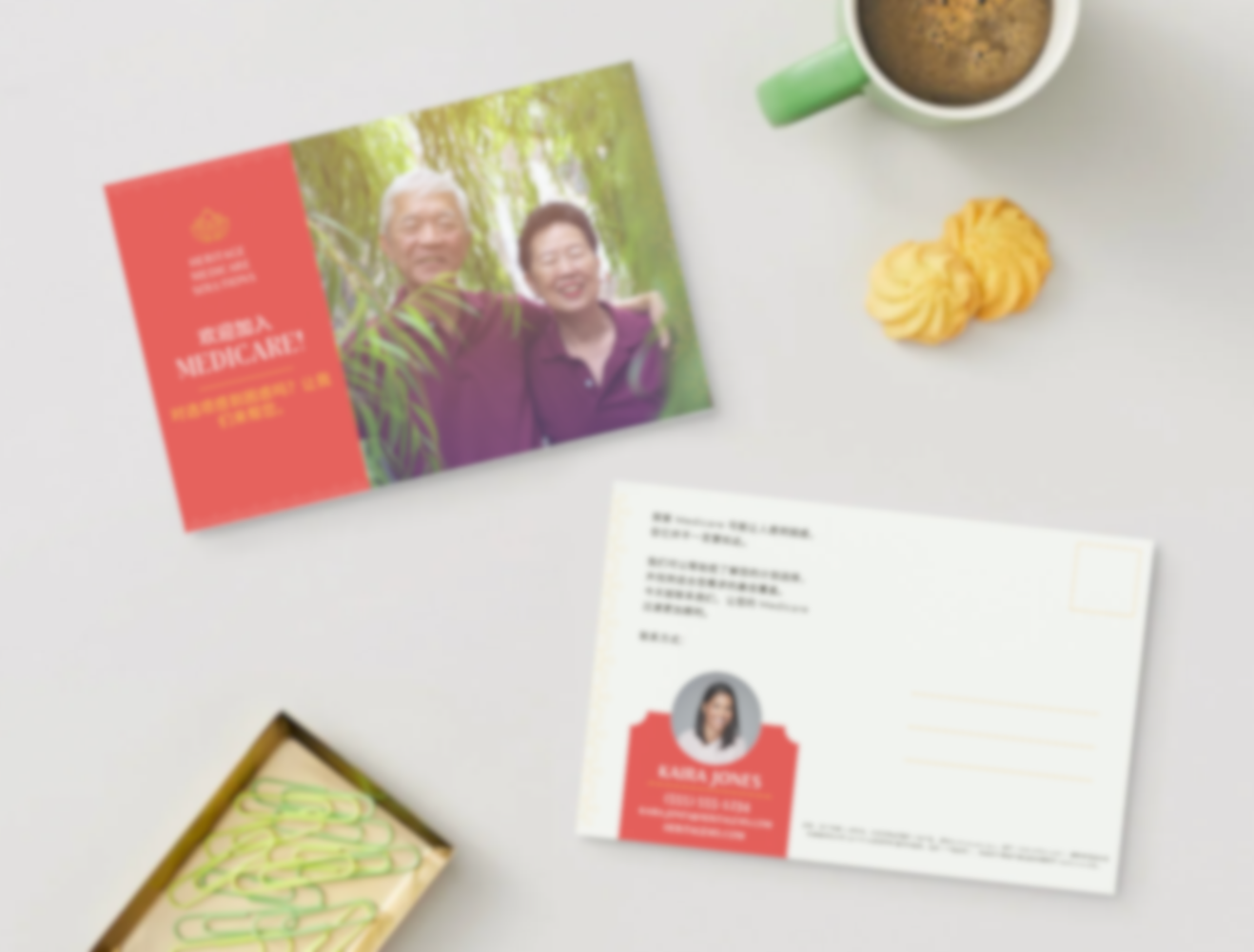 Turning 65 Welcome Mailer/Postcard - Mandarin