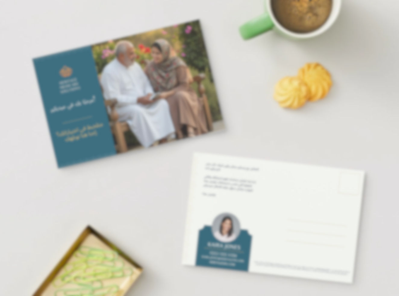 Turning 65 Welcome Mailer/Postcard - Arabic